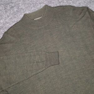 Per Me Uomo Wool Sweater Mens L Knit Mock Neck Pullover Olive Italy Large